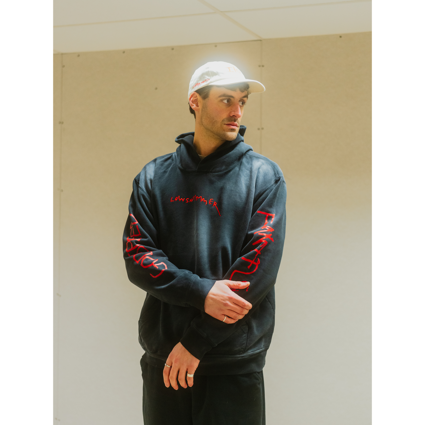 Godspeed, Fantasy Embroidered Hand-Dyed Hoodie - Black
