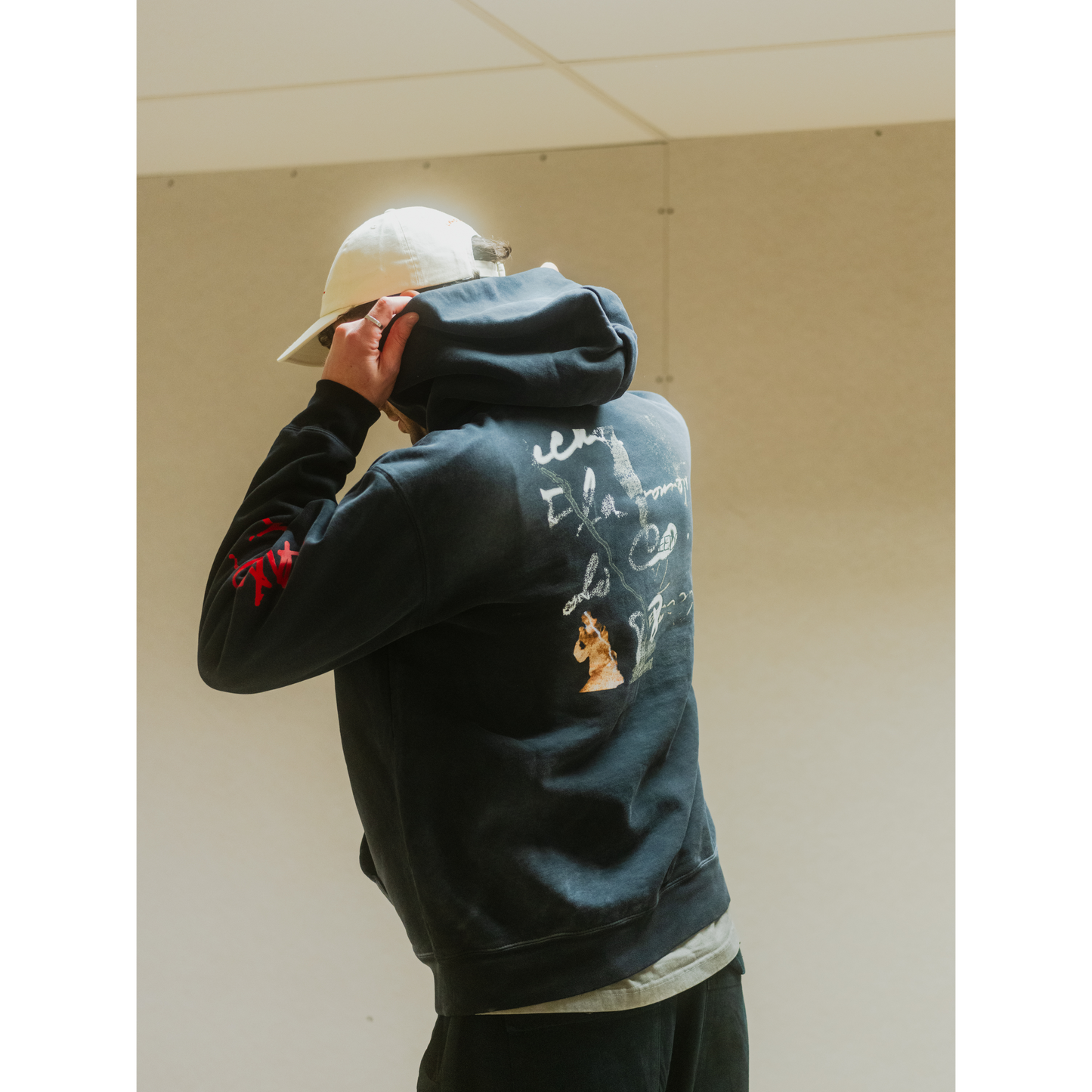 Godspeed, Fantasy Embroidered Hand-Dyed Hoodie - Black