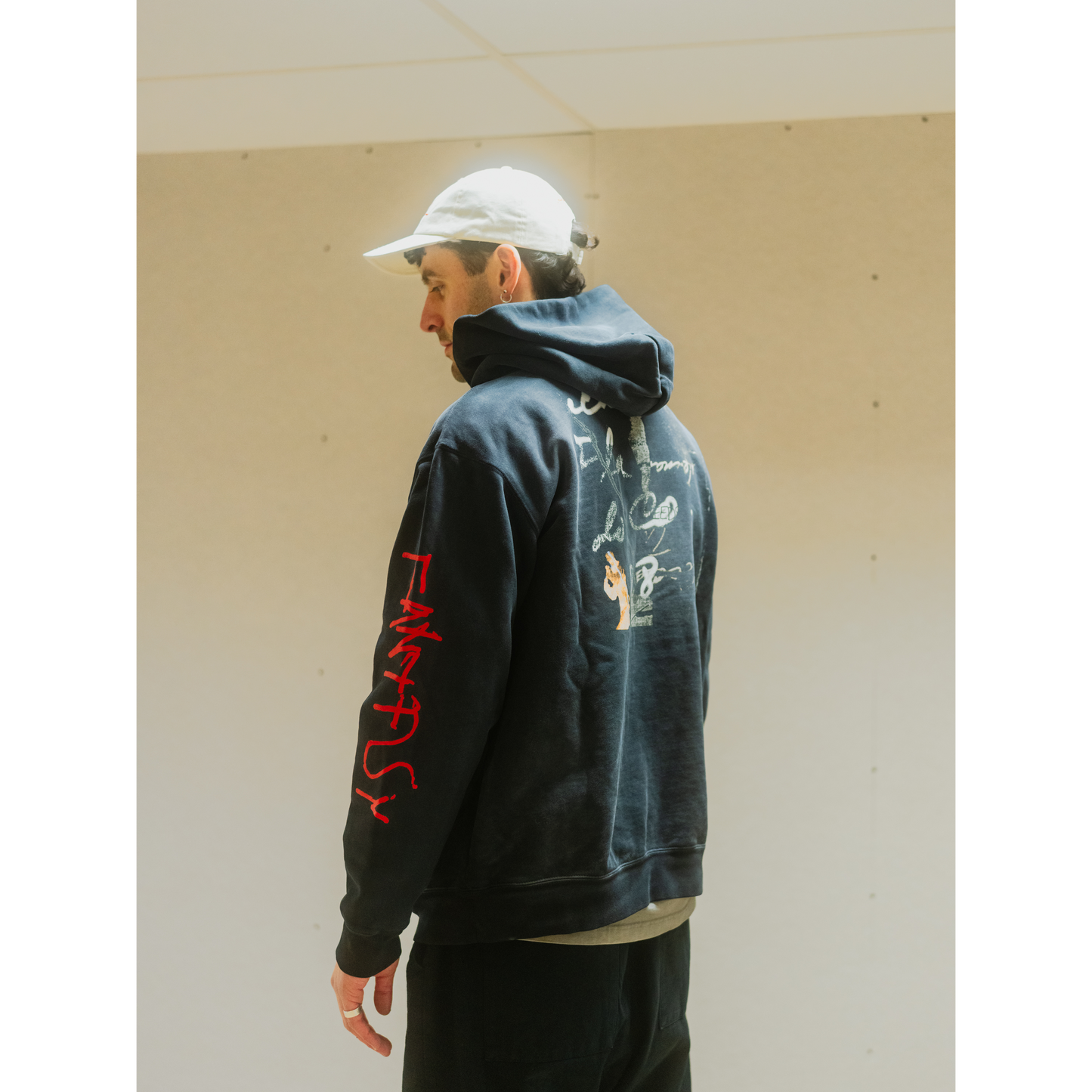 Godspeed, Fantasy Embroidered Hand-Dyed Hoodie - Black