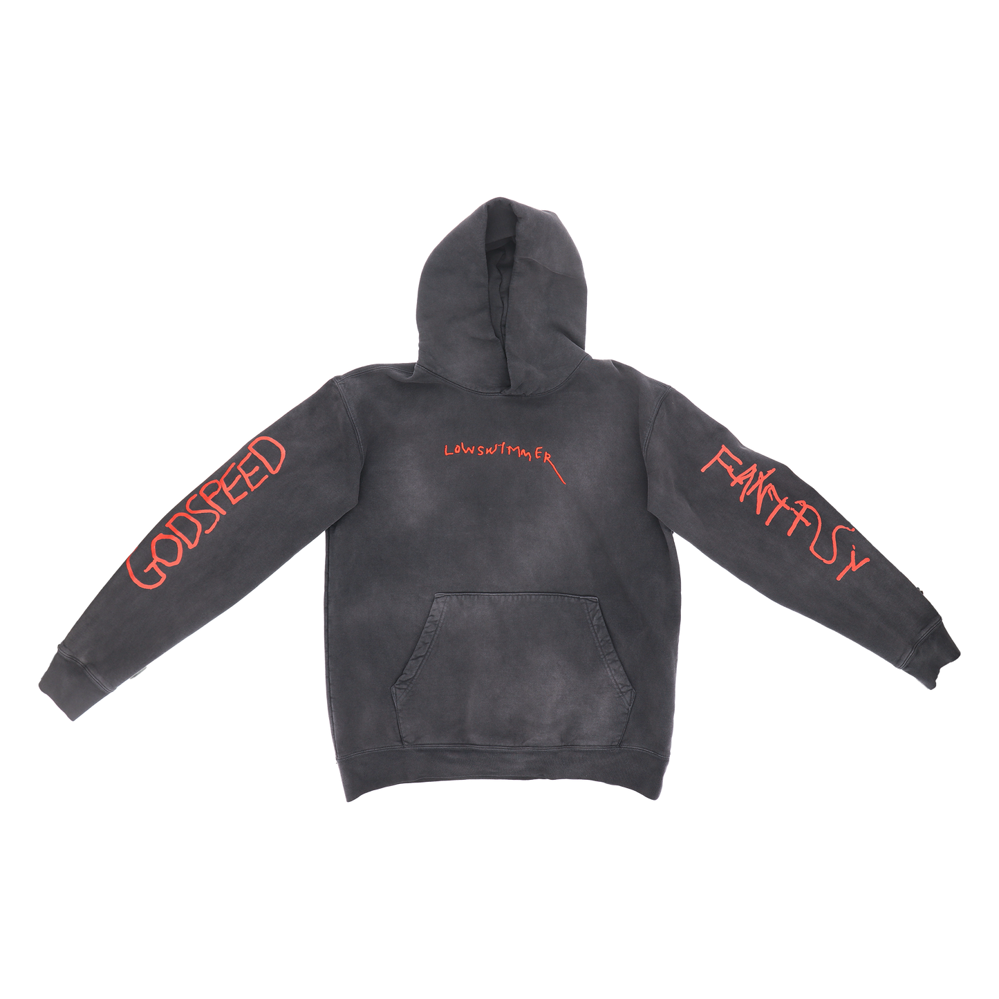 Godspeed, Fantasy Embroidered Hand-Dyed Hoodie - Black